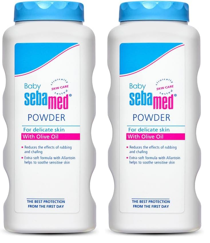 Baby Sebamed Powder 100 gm | Olive Oil, Allantoin|Keeps newborn’s skin fresh|absorbs sweat| (Pack of 2)