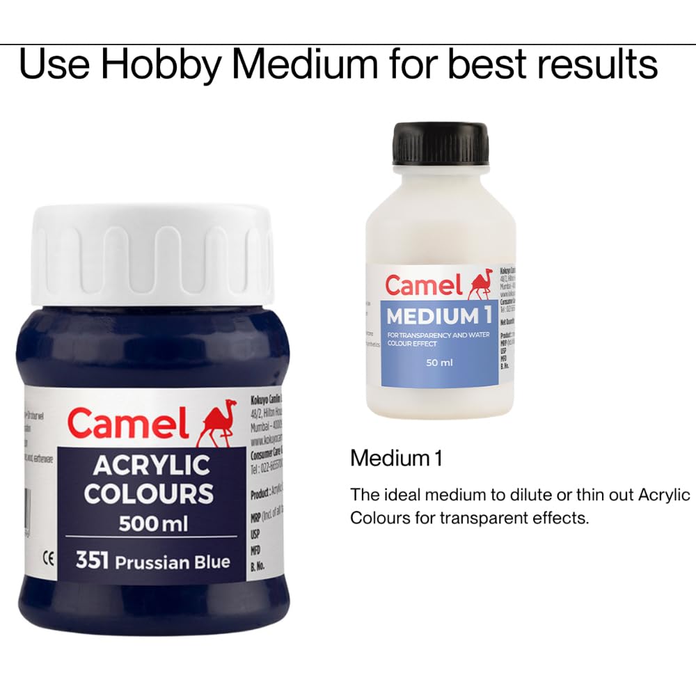 Camel Fabrica Acrylic Colours Prussian Blue 500ML
