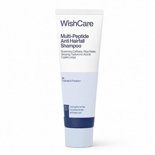 WishCare Multi Peptide Anti Hairfall Shampoo - Rice Water, Rosemary, Capilia Longa, HA & Caffeine 20ml