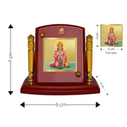 DIVINITI 24K Gold Plated Religious Car Dashboard Frame | Premium God Idol Frame for Car, Home Mandir & Office Table | Spiritual Gift, Decorative Showpiece | Hanuman-3