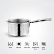 Vinod – Claro Heavy Gauge Stainless Steel Hammered Sauce Pan, 1.5 mm – (18cm)