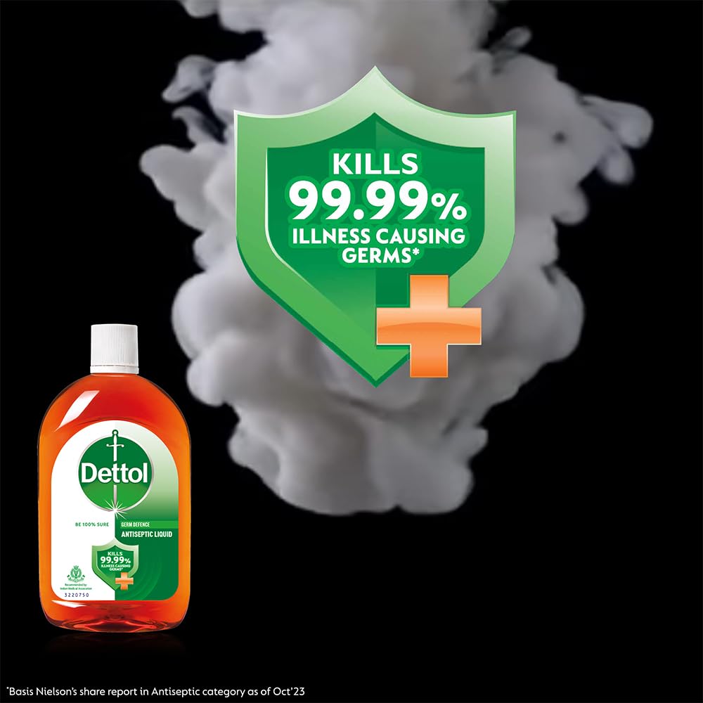 Dettol Antiseptic Liquid for First Aid, Surface Disinfection and Personal Hygiene 1300ml (Pack of 2)