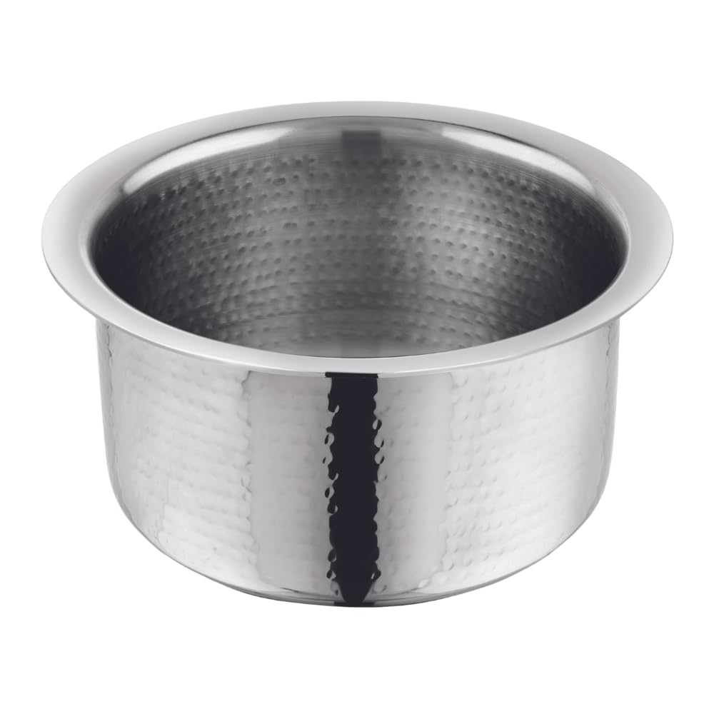 Vinod – Claro Heavy Gauge Stainless Steel Hammered Tope, 1.5 mm – Capacity 3 Liter