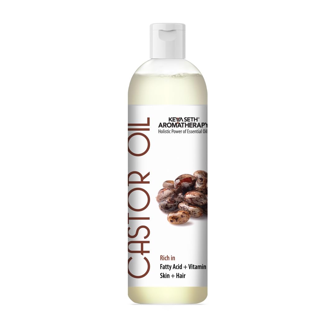 KEYA SETH AROMATHERAPY Cold Pressed Pure Castor Oil For Skin & Hair, Rich in Fatty Acid, Vitamin E 200ml