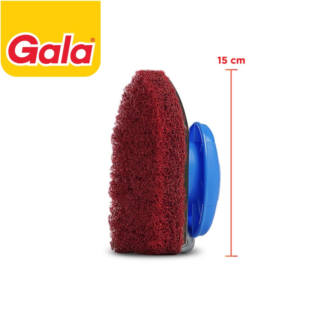 Gala Iron Bull Floor Scrub Pad, Bathroom Tile and Floor Cleaning Brush, 1 Piece with Plastic Handle