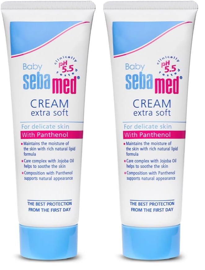 Sebamed Baby Cream Extra Soft 50m|Ph 5.5| Panthenol and Jojoba Oil|Clinically tested| ECARF Approved (Pack of 2)