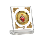DIVINITI 24K Gold Plated Religious Car Dashboard Frame | Premium God Idol Frame for Car, Home Mandir & Office Table | Spiritual Gift, Decorative Showpiece | Santoshi Mata
