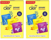 Godrej aer Power Pocket Bathroom Gel Freshener Assorted Pack of 6 (30G) | Lasts Up to 30 Days