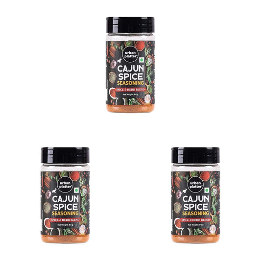 Urban Platter Cajun Spice Seasoning, 80g (Bold Blend of French, African and Southern American Flavours | Spicy and Aromatic | Great for Fries, Grills and Stir-Fries) (Pack of 3)