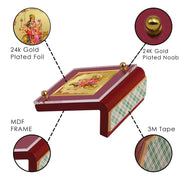 DIVINITI 24K Gold Plated Maa Navdurga Photo Frame for Car Dashboard |Premium Religious Idol for Home Office Pooja Room Decor & Spiritual Gift | Size 6 x 5.5 cm