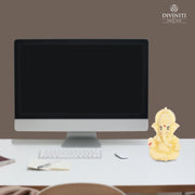 DIVINITI 3D Ganesh Idol for Office Desk Puja Room God Ganesha Idol for Car Dashboard Ganpati for Gift Office Table Shelves Gifting Idols (8.89 x 5.08 cm), Religious
