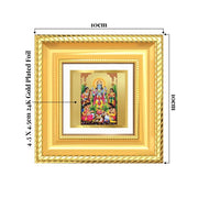 DIVINITI Satyanarayana 24K Gold Plated Foil Tabletop Photo Frame for Home Décor, Puja Room, Luxury Gifting | DG Frame 015 S1A (10x10 CM)