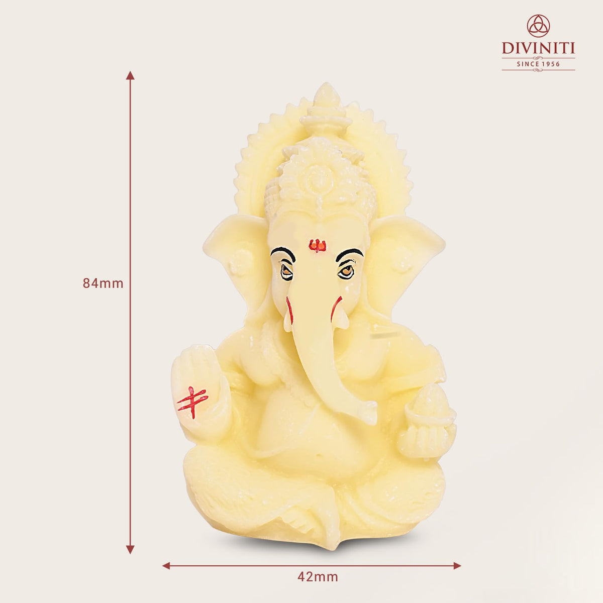 DIVINITI 3D Ganesh Idol for Office Desk Puja Room God Ganesha Idol for Car Dashboard Ganpati for Gift Office Table Shelves Gifting Idols (8.89 x 5.08 cm), Religious