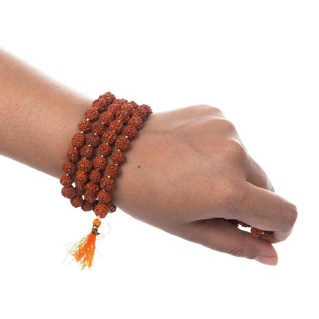 ASTRODIDI 5 Mukhi Rudraksha Mala for Mantra Jaap and Wearing | Certified and Natural 108+1 Beads Five Face Panchmukhi Rudraksh Mala for Men and Women (Beads Size 7-8 MM)