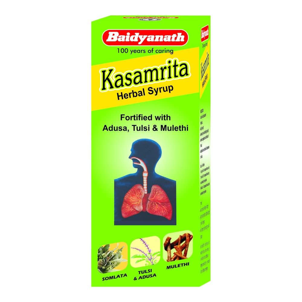 Baidyanath Asli Ayurved Kasamrit Herbal I Ayurvedic Tonic For Cough And Cold I 100ml (Pack of 4)