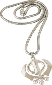 ASTRODIDI Stainless Steel High Polished Punjabi Sikh Khanda Symbol Pendant with Chain