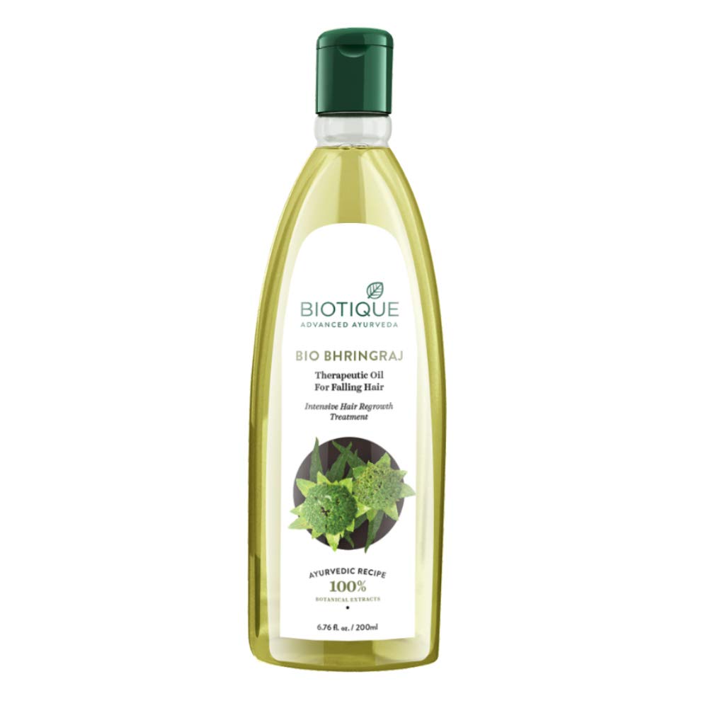 Biotique Bio Neem Margosa Anti Dandruff Shampoo and Conditioner, 650ml & Biotique Bio Bhringraj Therapeutic Hair Oil for Falling Hair Intensive Hair Regrowth Treatment, 200ml