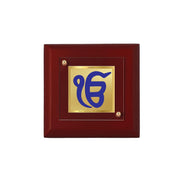 DIVINITI Ik Onkar 24K Gold Plated MDF Photo Frame | Premium Sikh Table Top Frame for Home, Office & Prayer Room | Luxury Spiritual Gift Item for Housewarming, Festive Gifting | 10 x 10 CM