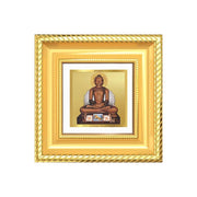 DIVINITI Lord Mahavira 24K Gold Plated Foil Tabletop Photo Frame for Home Décor, Puja Room, Luxury Gifting | DG Frame 015 S1A (10x10 CM)