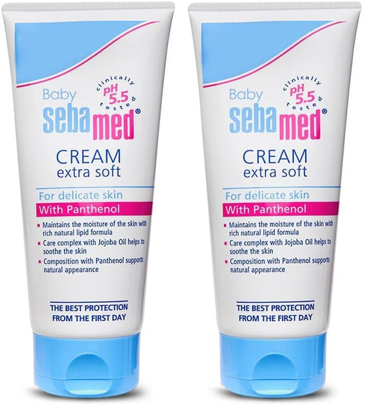 Sebamed Baby Cream Extra Soft|pH 5.5|Ideal for Dry Skin|200 ml (Pack of 2)