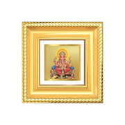 DIVINITI Ganesha 24K Gold Plated Foil Tabletop Photo Frame for Home Décor, Puja Room, Luxury Gifting | DG Frame 015 S1A (10x10 CM)