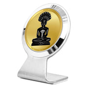 Diviniti Parshvanatha Gold Plated Metallic Car Frame, Table Decor| MCF 1CR Classic Parshvanatha and 24K Gold Plated Foil| Religious Frame for Pooja, Gifts Items (5.5 CM x 5.0 CM)