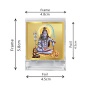 DIVINITI 24K Gold Plated Religious Car Dashboard Frame | Premium God Idol Frame for Car, Home Mandir & Office Table | Spiritual Gift, Decorative Showpiece | Shiva
