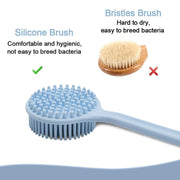 E-COSMOS® Premium Silicone Back Scrubber with Long Handle - BPA-Free Shower Body Brush for Men & Women (Multi Color)