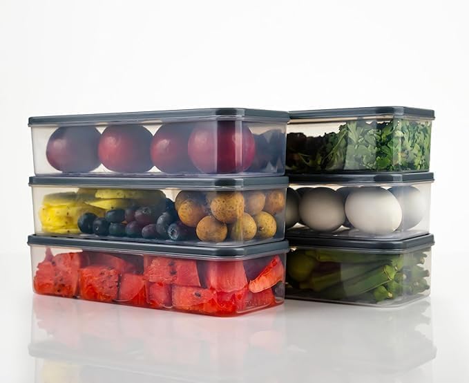 E-COSMOS 12 Pack Airtight Kitchen Storage Boxes - Durable & Space-Saving | Leak-Proof Plastic Containers, Stackable Pantry Organizers,Space-Saving Kitchen Accessories (1200ml) (Pack Of 12)