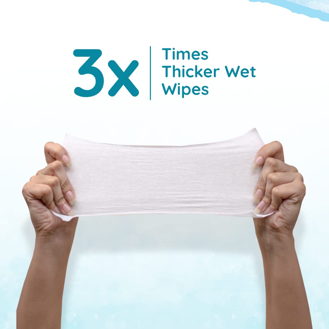 Mother Sparsh Thick Fabric Baby Water Based Unscented Wipe (Blue, 10 Wipes)
