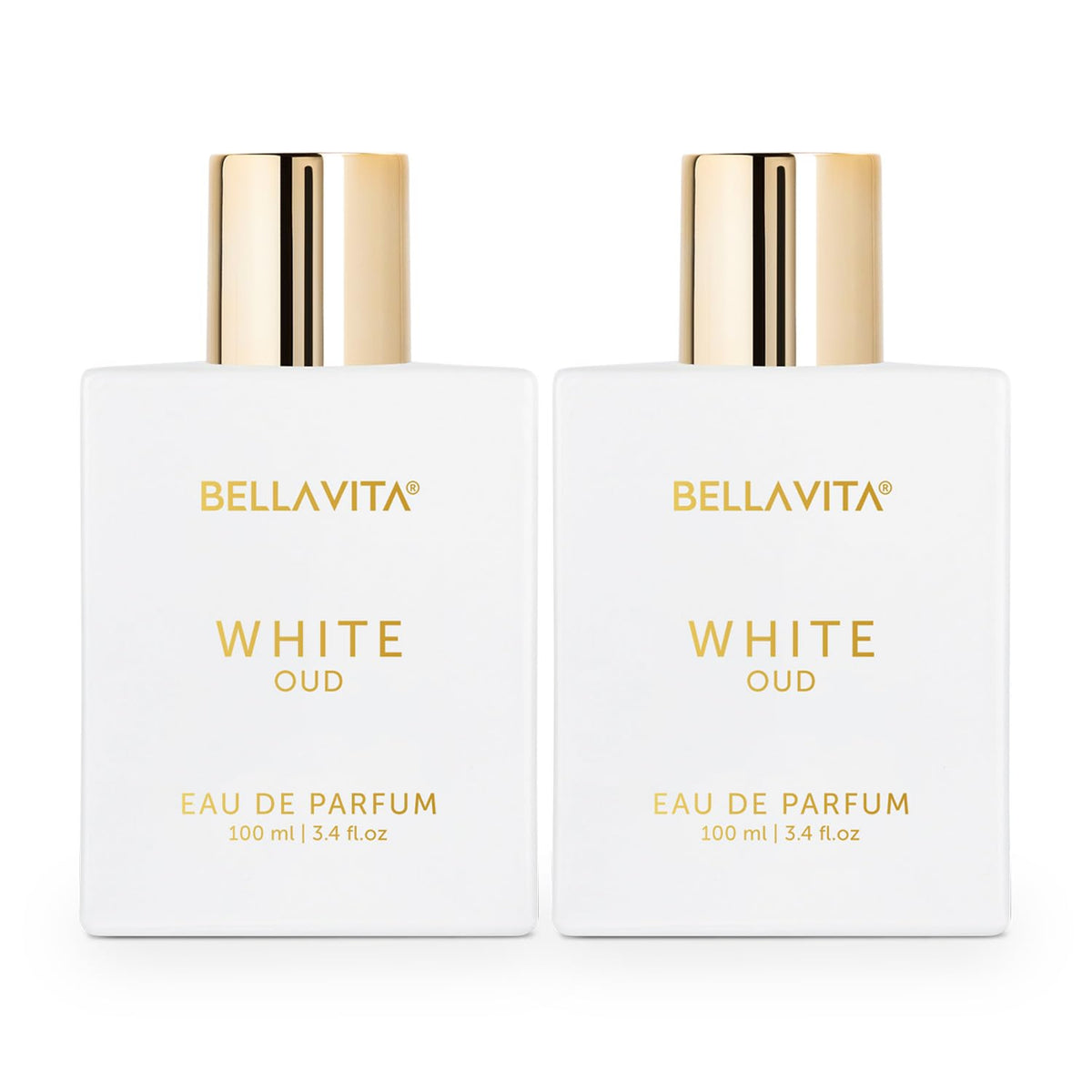 Bella Vita Luxury White Oud Unisex|Long Lasting Perfume for Men & Woman|EDP Pack of 2 x 100ml|Orange, Patchouli, Musk|Oud, Citrus, Spicy Premium Fragrance Perfume |Great for Everyday Use