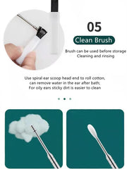 E-COSMOS® Ear Wax Cleaner - Resuable Ear Cleaner Tool Set with Storage Box - Ear Wax Remover Tool Kit with Ear Curette Cleaner and Spring Ear Buds Cleaner - 6 Pc, (EarCleaner6Pcs)