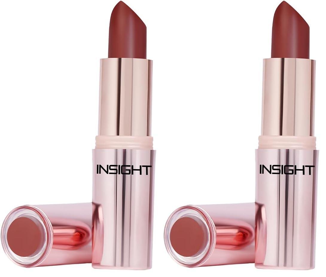 INSIGHT Hydra Fix Lipstick - Choco Lure| Semi Matte Finish | One Swipe Intense Pigmentation | Long Lasting | Lightweight | Hydrating Non Drying Formula - 4.2g (Pack of 2)