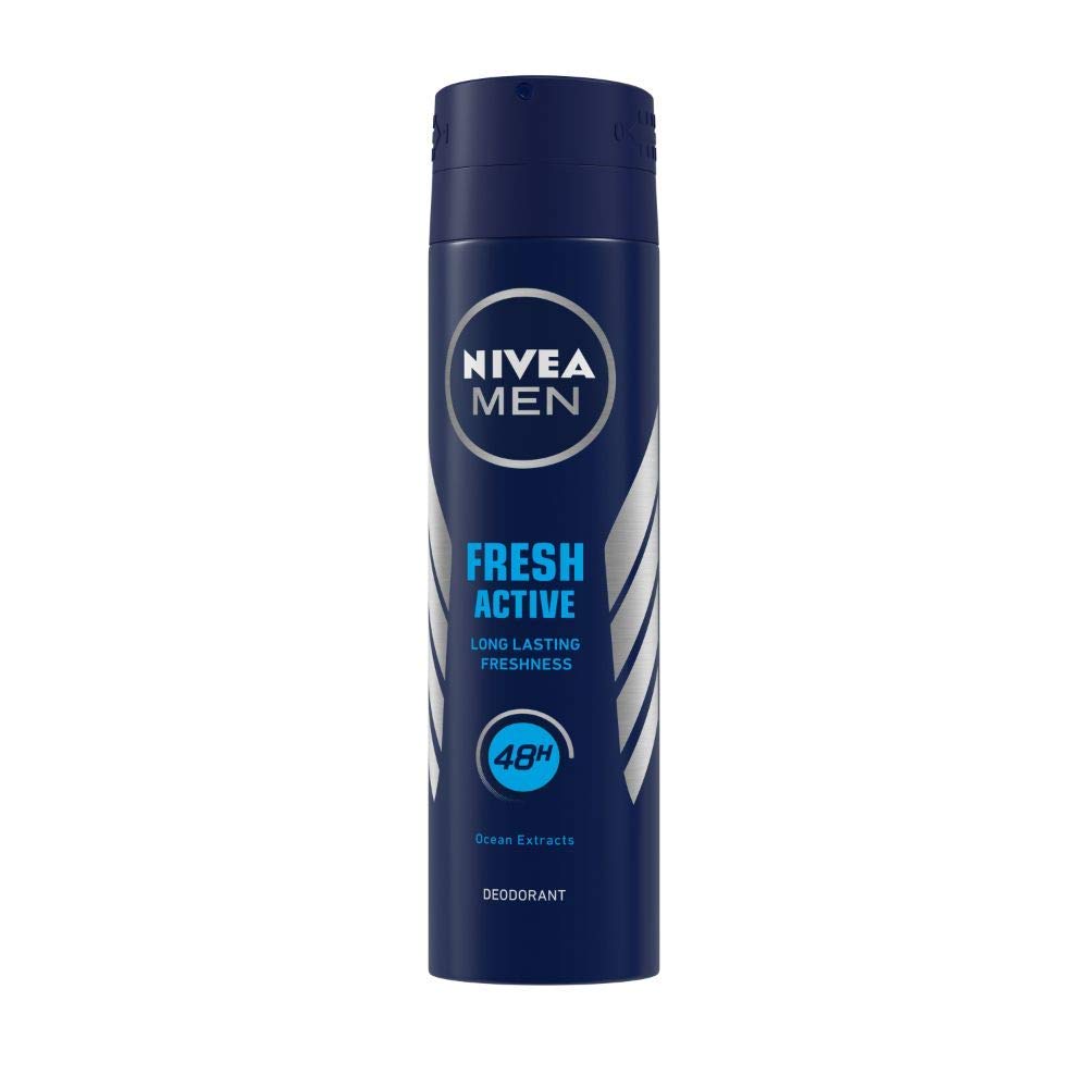NIVEA Fresh Active Spray Deodorant For Men , 2 Count
