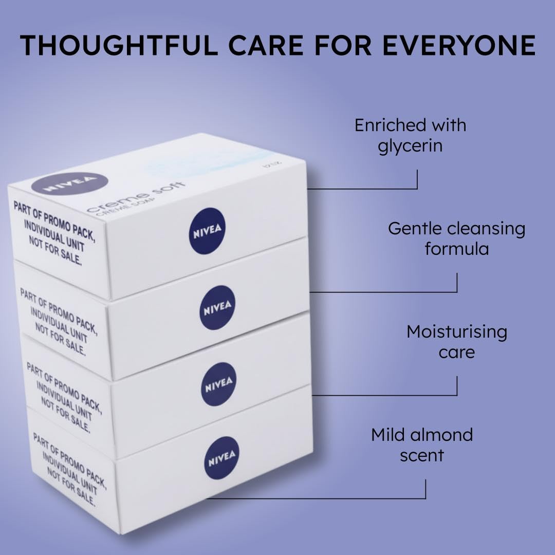 NIVEA Creme Soft Soap, 125 gm (Pack of 4)