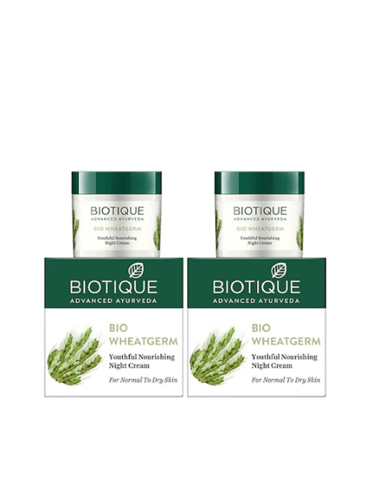 Biotique Bio WheatGerm Youthful Nourshing Night Cream, 50g (Pack of 2)