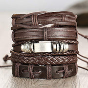 Shining Diva Fashion Genuine Leather Bracelet Wraps Casual Skin Friendly Bracelets for Men Boys