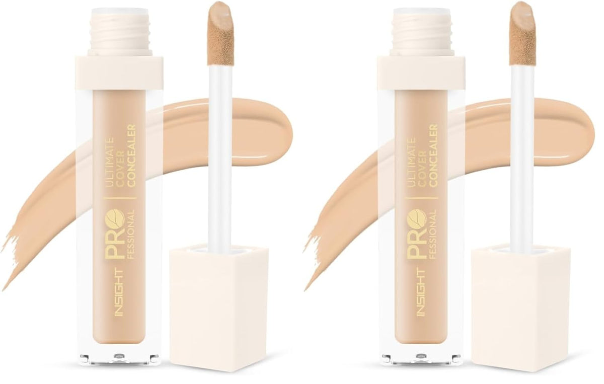 INSIGHT Professional Ultimate Cover Concealer (MN-18) | Lightweight, Long-Lasting & Waterproof | Enriched with Vitamin E & Coffee Seed Oil - 20g (Pack of 2)
