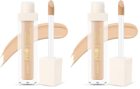 INSIGHT Professional Ultimate Cover Concealer (MN-18) | Lightweight, Long-Lasting & Waterproof | Enriched with Vitamin E & Coffee Seed Oil - 20g (Pack of 2)
