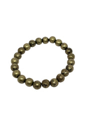 RUDRADIVINE Natural Pyrite Crystal Bracelet for Men & Women | Golden Pyrite Beads Wealth & Protection Bracelet