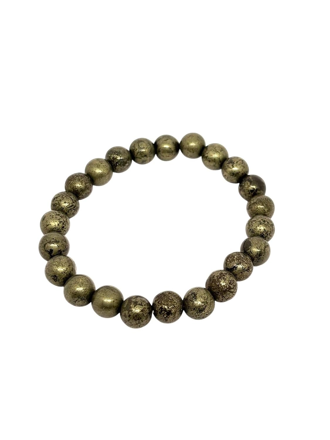 RUDRADIVINE Natural Pyrite Crystal Bracelet for Men & Women | Golden Pyrite Beads Wealth & Protection Bracelet