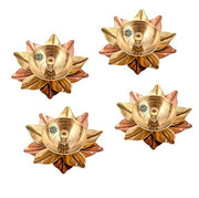 DSH Brass & Copper Lotus/Kamal Design Diya Deepak | Akhand Jyot | Arti Poojan Temple Home Decor, Gold_3 X 3 X 1.5 Inch (4)