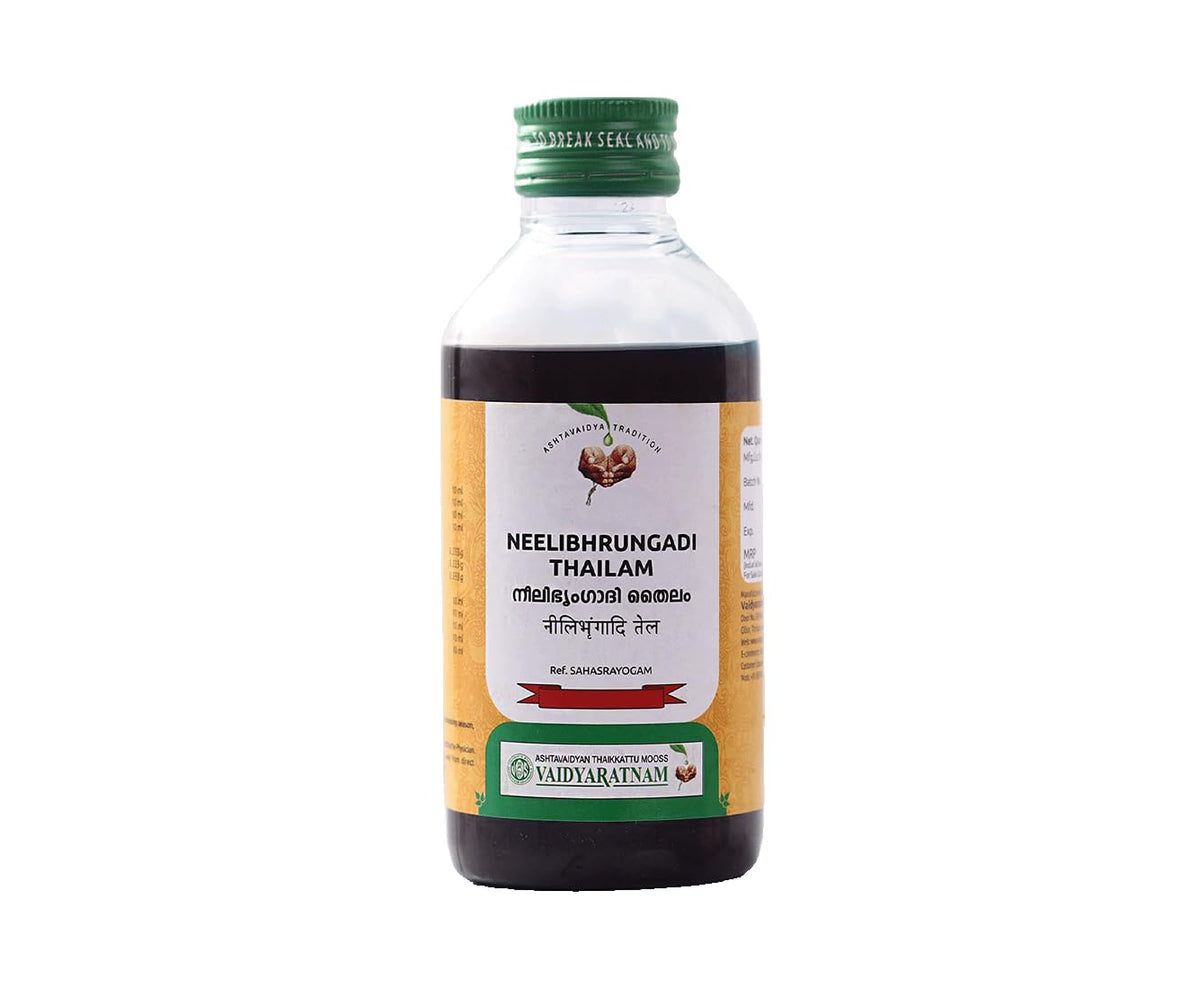 Neelibhringadi Thailam | Ayurvedic Hair Oil for Hair Growth, Dandruff Control & Scalp Nourishment | Herbal Blend by VAIDYARATNAM