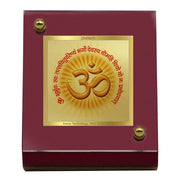 DIVINITI 24K Gold Plated Religious Car Dashboard Frame | Premium God Idol Frame for Car, Home Mandir & Office Table | Spiritual Gift, Decorative Showpiece | Om Gayatri Mantra