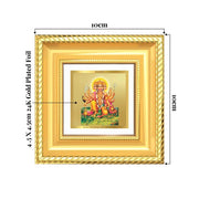 DIVINITI Panchmukhi Hanuman 24K Gold Plated Foil Tabletop Photo Frame for Home Décor, Puja Room, Luxury Gifting | DG Frame 015 S1A (10x10 CM)
