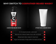 Beardo Natural Black Beard Color for Men 60ml With Godfather Beard Wash 100ml (Pack of 2) | Purifying & Hydrating Beard and Skin Cleaner with Avocado Oil, Argan Oil | Easy to apply, No Stain Beard Hair Colour for men | Skin Friendly Hair dye