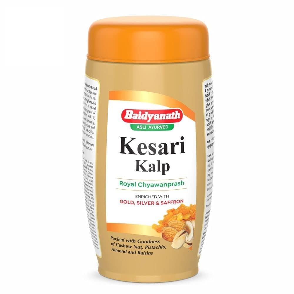 Baidyanath Asli Ayurved Kesari Kalp Chyawanprash | Packed with Goodness of Cashew Nut, Pistachio, Almond and Raisins - 1 kg