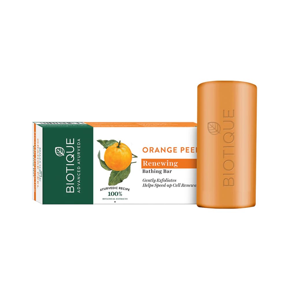Biotique Orange Peel Revitalizing Body Soap | Exfoliated and Speed Cell Renewal | Deeply Cleanses |100% Botanical Extracts| Suitable for All Skin Types | 150g