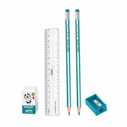 Hauser Germany Skoola Mini Stationery Kit | All-in-One Stationery Solution for School, Office & College | Includes Pencil, Scale, Eraser & Sharpener | Ideal for Return Gifting | Pack of 10