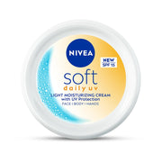 NIVEA Soft Daily SPF 15 Moisturizer | 88% UV Protection | Face & Body Cream for Healthy Glow in 5 Days | No White Cast | Vitamin E & Shea Butter | Lightweight, Quick Absorbing | 72H Hydration | 300ml
